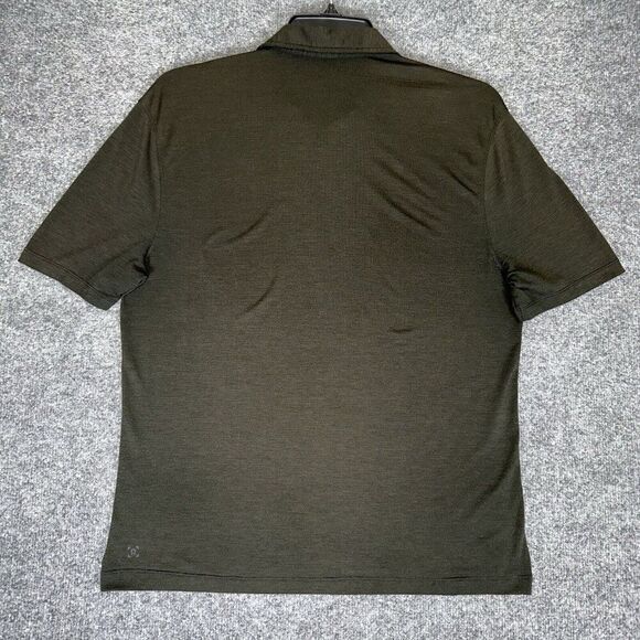 Lululemon Polo Shirt Mens Medium Black Performance Short Sleeve Athleisure Adult - Picture 4 of 7